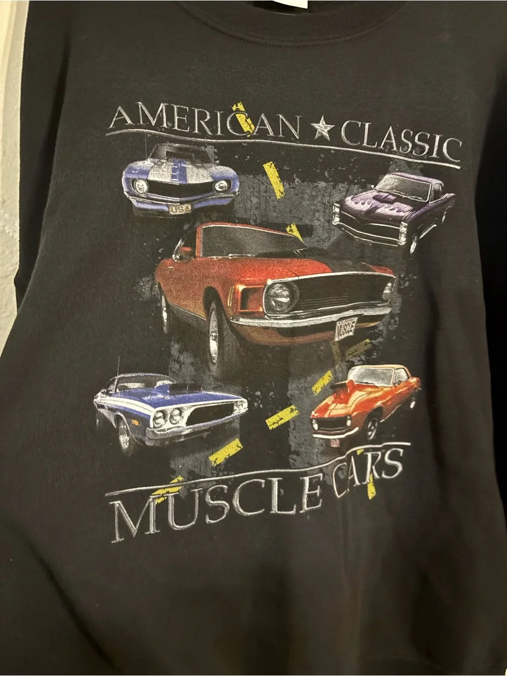 Jerzees Black Crewneck Sweatshirt with Silver Design